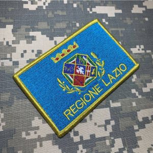 BE0227V21 Bandeira Lazio Region Patch Bordado Fecho Contato