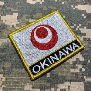 BE0414NV01 Bandeira Okinawa Patch Bordado Fecho Contato