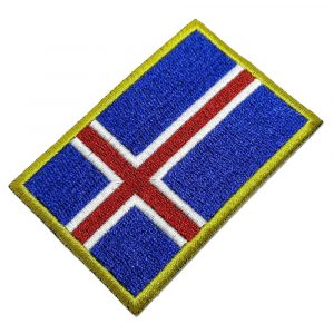 BP0409T01 Bandeira Islandia Patch Bordado Termo Adesivo