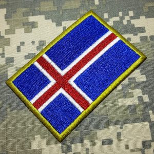 BP0409T01 Bandeira Islandia Patch Bordado Termo Adesivo