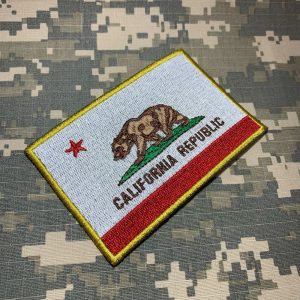 BE0194T21 Bandeira California Patch Bordado Termo Adesivo