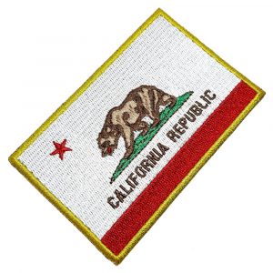 BE0194T21 Bandeira California Patch Bordado Termo Adesivo