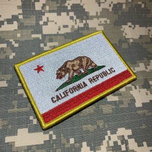 BE0194V21 Bandeira California Patch Bordado Fecho Contato