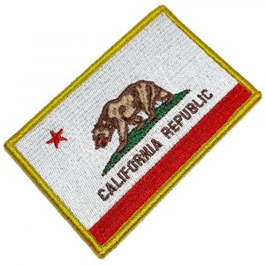 BE0194V21 Bandeira California Patch Bordado Fecho Contato