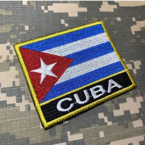BP0010NT01 Bandeira Cuba Patch Bordado Termo Adesivo