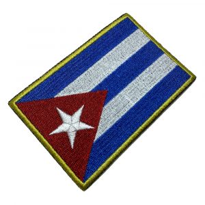 BP0010T21 Bandeira Cuba Patch Bordado Termo Adesivo