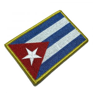 BP0010V21 Bandeira Cuba Patch Bordado Fecho Contato