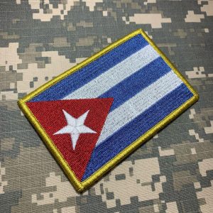 BP0010V21 Bandeira Cuba Patch Bordado Fecho Contato