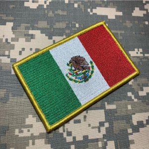 BP0050V21 Bandeira México Patch Bordado Fecho Contato
