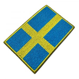 BP0087T21 Bandeira Suécia Patch Bordado Termo Adesivo