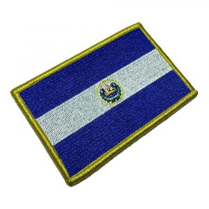 BP0203V21 Bandeira El Salvador Patch Bordado Fecho Contato Gancho