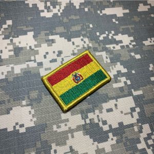 BP0029V11 Bandeira Bolívia Patch Bordado Fecho Contato