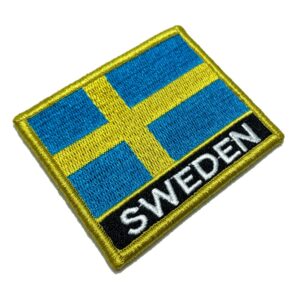 BP0087NV01 Bandeira Suécia Patch Bordado Fecho Contato