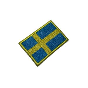 BP0087T11 Bandeira Suécia Patch Bordado Termo Adesivo