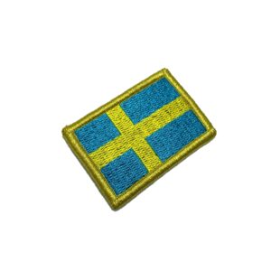 BP0087V11 Bandeira Suécia Patch Bordado Fecho Contato