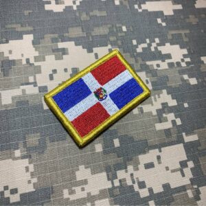 BP0145V11 Bandeira República Dominicana Bordado Fecho Contato