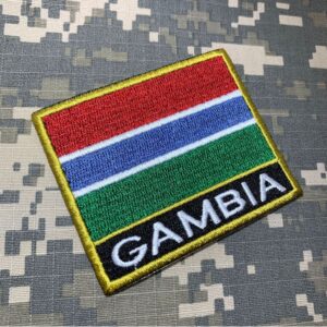 BP0196NT01 Bandeira Gambia Patch Bordado Termo Adesivo