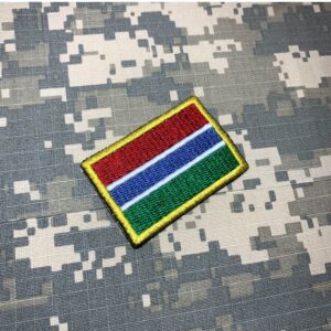 BP0196T11 Bandeira Gambia Patch Bordado Termo Adesivo