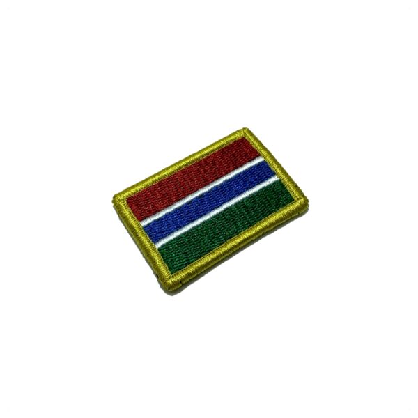BP0196V11 Bandeira Gambia Patch Bordado Fecho Contato
