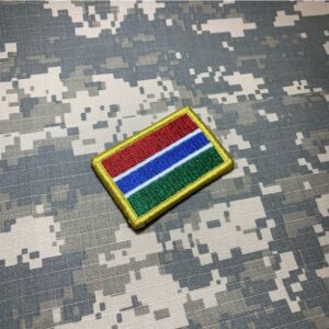 BP0196V11 Bandeira Gambia Patch Bordado Fecho Contato