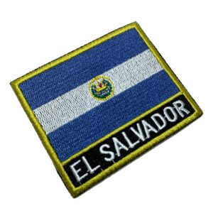BP0203NT01 Bandeira El Salvador Patch Bordado Termo Adesivo