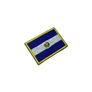 BP0203T11 Bandeira El Salvador Patch Bordado Termo Adesivo
