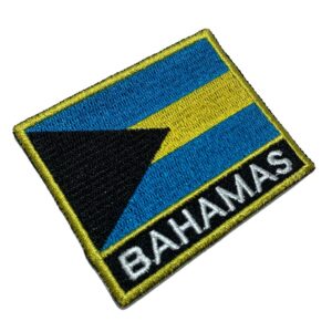 BP0208NT01 Bandeira Bahamas Patch Bordado Termo Adesivo