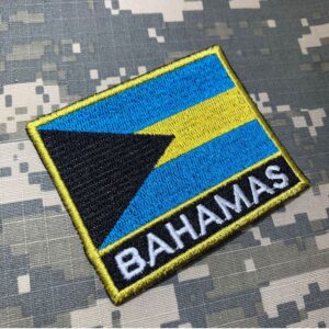BP0208NT01 Bandeira Bahamas Patch Bordado Termo Adesivo