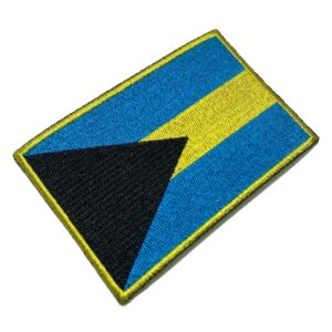 BP0208T21 Bandeira Bahamas Patch Bordado Termo Adesivo