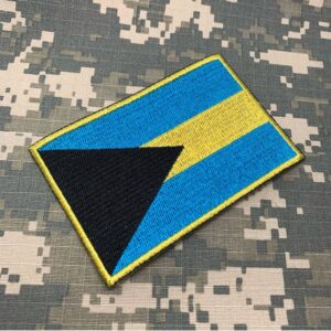 BP0208T21 Bandeira Bahamas Patch Bordado Termo Adesivo