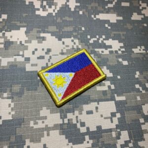 BP0218V11 Bandeira Filipinas Patch Bordado Fecho Contato