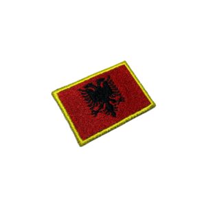 BP0221T11 Bandeira Albânia Patch Bordado Termo Adesivo