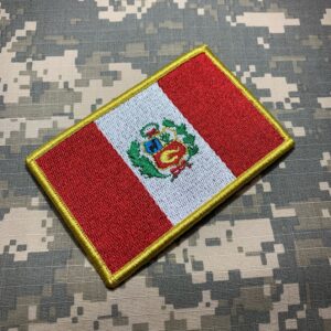 BP0028V21 Bandeira Peru Patch Bordado Fecho Contato