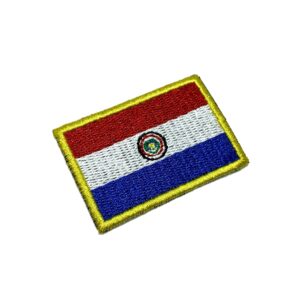 BP0047T11 Bandeira Paraguai Patch Bordado Termo Adesivo
