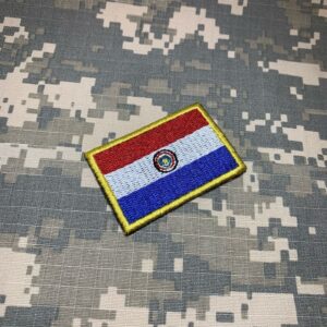 BP0047T11 Bandeira Paraguai Patch Bordado Termo Adesivo