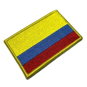BP0049V21 Bandeira Colombia Patch Bordado Fecho Contato