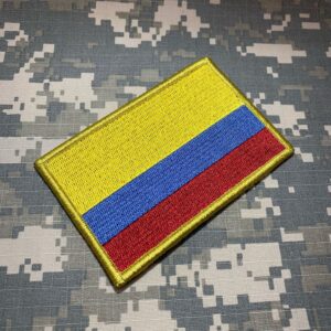 BP0049V21 Bandeira Colombia Patch Bordado Fecho Contato
