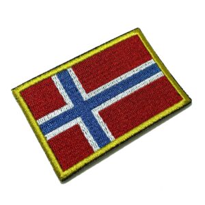 BP0054T01 Bandeira Noruega Patch Bordado Termo Adesivo