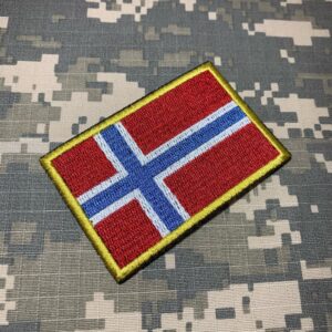 BP0054T01 Bandeira Noruega Patch Bordado Termo Adesivo
