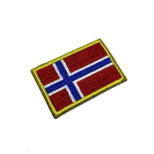 BP0054T11 Bandeira Noruega Patch Bordado Termo Adesivo