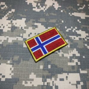 BP0054T11 Bandeira Noruega Patch Bordado Termo Adesivo