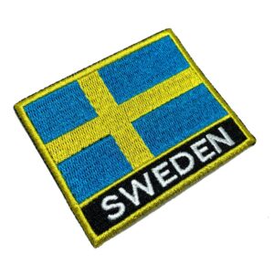 BP0087NT01 Bandeira Suécia Patch Bordado Termo Adesivo