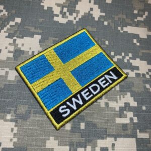 BP0087NT01 Bandeira Suécia Patch Bordado Termo Adesivo