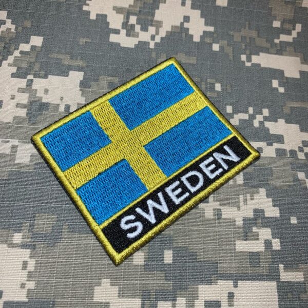 BP0087NT01 Bandeira Suécia Patch Bordado Termo Adesivo - Imagem 2
