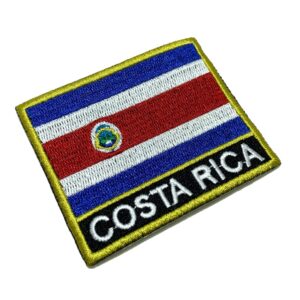 BP0201NT01 Bandeira Costa Rica Patch Bordado Termo Adesivo