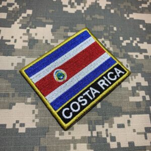 BP0201NT01 Bandeira Costa Rica Patch Bordado Termo Adesivo