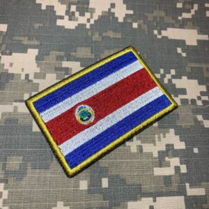 BP0201T01 Bandeira Costa Rica Patch Bordado Termo Adesivo