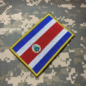 BP0201V21 Bandeira Costa Rica Patch Bordado Fecho Contato