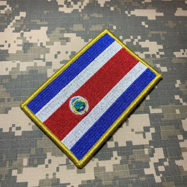 BP0201V21 Bandeira Costa Rica Patch Bordado Fecho Contato - Imagem 2
