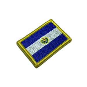 BP0203V11 Bandeira El Salvador Patch Bordado Fecho Contato